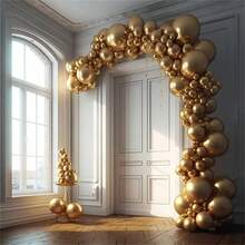 84pcs Golden Latex Balloon - Multi Functional Decoration For Weddings, Birthdays, Bridal Parties, Graduations, Festivals | Includes Accessory Kit Universal Balloon Kit For Parties And Celebrations - Gold - View 4