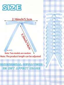 10 件蓝色蝴蝶结蛋糕装饰简约装饰，丝带蝴蝶结蛋糕装饰蝴蝶结家居装饰配件，适用于家居装饰、婚礼、派对、烛光晚餐、万圣节装饰、万圣节派对用品、万圣节零食、万圣节奖品、万圣节派对、万圣节散装 - 藍色 - 查看 9