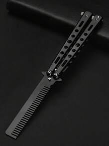 1 Pente Borboleta Dobrável em Aço Inoxidável para Treinamento, Ferramenta de Treinamento Não Afiada, Adequado para Iniciantes e Uso Externo, Escova de Cabelo, Pente, Ferramentas para Cabelo, Produtos e Acessórios para Cabelo para Salão de Beleza, Volta às Aulas, Itens Essenciais para Viagens e Férias, Acessórios de Cabelo Femininos, Escovas, Escova de Cabelo, Escova para Cachos, Conjunto de Escovas de Cabelo, Escova, Barbearia, Equipamentos de Cabeleireiro, Penteado, Cabeleireiro, Escova de Cabelo, Conjunto de Escovas de Cabelo, Pente para Cabelo, Pente para Cachos, Escova Desembaraçadora, Escova de Cabelo Feminina, Acessórios de Barbearia, Salão de Beleza, Equipamentos de Cabeleireiro