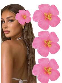 1PC Hibiscus Flowers Hawaii Party Summer Party DIY Decorations Artificial Flowers Hula Girls Favor Hair Decoration Flower Hair Clips Claw Clips Hair Claws Hair Slide Hair Barrettes