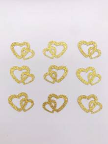 50 sztuk konfetti w kształcie serca do dekoracji ślubnych, papier brokatowy na imprezę, papier w kształcie złotej cebuli do dekoracji stołu. Konfetti w kształcie serca z papieru w kształcie złotej cebuli