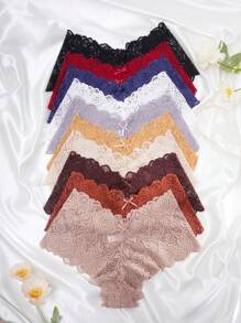 10 pièces/pack Culottes en dentelle sexy grande taille pour femmes