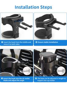 Universal Car Air Conditioner Vent Cup Holder, Car Air Conditioner Vent Cup Holder Extender, Car Ashtray Bracket, Suitable For Sedans And Trucks With Horizontal Louver Air Conditioning Vents