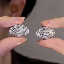 1 Paar Charm Ohrstecker mit kubischem Zirkonia für Frauen, für Hochzeit, Verlobung, Jahrestag, Party, Schmuck, Valentinstag Geschenk