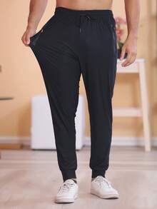 Seller Recommendation/Imported Quick-Drying Fabric/Quick-Drying Pants/Zipper Pocket/Metal Waist/Sports/Leisure - màu đen - Xem 1