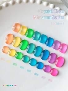 XEIJAYI XEJAYI 8pcs 15ml New Arrival Ice-Clear Glass Dopamine Nail Polish Gel, 2025 Style For Summer Suitable For Nail Art Salon - 彩色 - 查看 5