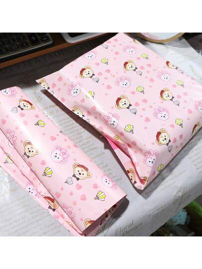 10/20个粉色小熊快递袋，服装包装袋，礼品包装袋，简约多用途袋，适用于学校、办公室、寄送和返校