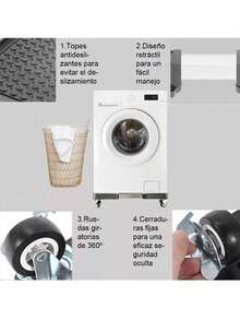 Washing Machine Stand, Refrigerator Stand, Load Bearing Stand, Adjustable Mobile Stand Base, Telescopic Furniture Trolley Casters, Adjustable Size Washing Machine Base, Removable Base, Washing Machine Stand With Wheels, Roller Stand With Trolley, Adjustable Base For Washing Machine Stand With Trolley, Universal Adjustable Mobile Base, Portable Refrigerator Dryer Stand, Household Items, Easy To Clean, Suitable For Refrigerator Cabinets, Dryers, Washing Machines And Other Household Appliances (Black) - 黑色2 - 查看 8