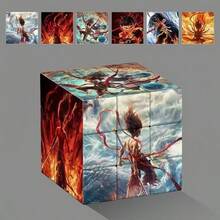 1pc Creative Mini Cartoon Nezha Magic Cube, Unique Quirky Cartoon Office Stress Relief Puzzle Toy - Multicolor - View 6
