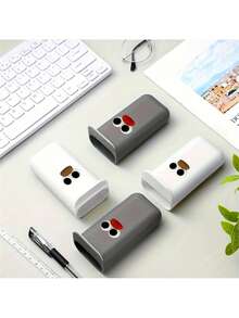 Attachable Deskside Pen Holders - Self-Adhesive Monitor Organizer For Office Supplies,Cartoon Pattern Clip-On Pencil Storage Containers, Adhesive Office Supplies Accessory, PP Plastic Desk Organizer Set, Gray & White, Sleek Design With Sturdy Mounting Brackets, Perfect For Pens, Pencils & Work Gadgets, Adhesive Pen Holder | Sleek Modern Design | Stable Attachment, Pen Holder For Desk - Multicolor - View 4