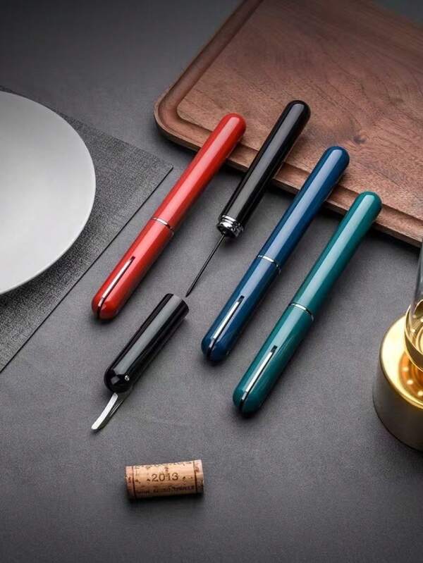 Apribottiglie a forma di penna con pressione dell'aria, apribottiglie da bevande di stile creativo a forma di ago, apribottiglie manuale, adatto per bar e riunioni a casa