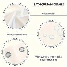 4 Pieces Black & Gold Geometric Pattern Bathroom Set, Waterproof Polyester Shower Curtain And Rug, Floral Cartoon Theme, Suitable For All Holidays, All Season, Hand Wash Only, Includes 12 Plastic Hooks Home Bathroom Decor Summer