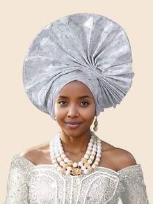 African Muslim Women, Traditional Nigerian Wedding Festivals, Multi Color Brocade Headband Hats, Ladies - Multicolor - View 20