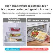 Thick Glass Food Storage Container, Large Capacity Lunch Box, Airtight Meal Prep Container, Microwave & Dishwasher , Suitable For Work And School - Multicolor - View 10