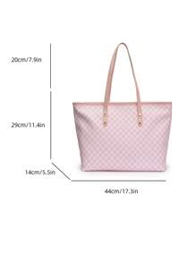 SHIMEINI 1 peça 2025 Nova Moda Europeia e Americana Patchwork Grande Capacidade Bolsa Tote, Bolsa de Viagem, Bolsa de Compras, Adequada para Uso Diário Feminino, Bolsa de Livros de Volta às Aulas para Estudantes, Viagem de Férias, Feriado, Data, Presente