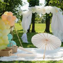 1 件遮阳伞纸伞用于装饰，大号白色纸伞，鸡尾酒会装饰，DIY 绘画伞用于婚礼新娘送礼会派对装饰，艺术和手工艺项目，植物遮阳伞，摄影道具 - 彩色 - 查看 4
