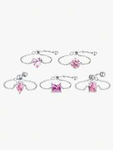 1pc Unique Chain & Zirconia Adjustable Thumb Ring, Exquisite S925 Sterling Silver Jewelry Gift For Women - Silver - View 5