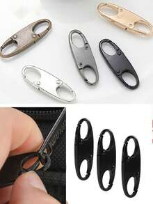 1/2/4Pcs Double Small Carabiner Clips Keychain Small Alloy Snap Hook Zipper Clip For Fishing/Camping/Outdoor Zipper Lock Zipper Pull Replacement Connectors Zipper Clips Theft Deterrent Beach Accessories Daisy - Multicolor - View 4