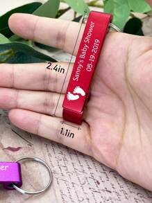 Random Color Customized Text Logo Creative Beer Bottle Opener Keychain Bottle Opener, Gift For Father