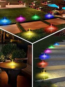 1 件太阳能条形投影水浮灯，RGB 变色 LED 灯，泳池浮灯 LED 庭院装饰灯太阳能灯魔球灯，适用于浴室、游泳池、池塘、喷泉、浴室玩具、花园草坪装饰，可用于悬挂在树上 - 彩色 - 查看 6