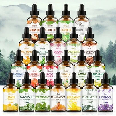 1 件 30ml 小瓶植物萃取精油，适用于加湿客厅、卧室、浴室香薰、香薰疗法、身体按摩，改善空气清新，消除异味，自然清新