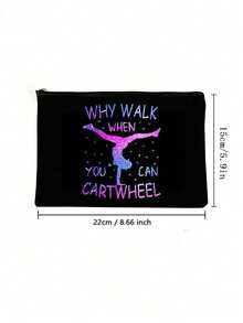 Colorful Gymnastics Theme Printed Cosmetic Bag, -Dancer Make Up Bag, Travel Toiletry Bag, Portable Makeup And Stationery Storage Bag, Multi-Purpose Zipper Bag For Home And Gym, Gift For Gymnastics Lovers, Ultimate Gymnastics Storage Bag, Perfect For Dance, Sports And Fitness Lovers Makeup Bag Makeup Bags Makeup Organizer Make Up Organizer Makeup Storage Makeup Pouch Make Up Pouch