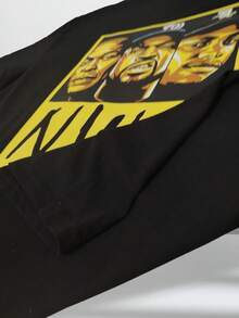 playera oversize negra de  hip hop - Negro - Ver 4