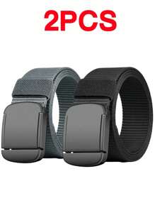 1/2/3 piezas Cinturón de nailon con hebilla automática para fitness al aire libre, senderismo, caza multiusos, táctico, de lona de alta calidad para hombres, casual, de negocios, novio, esposo, padre, regalo para hombre, uso diario, moda, adolescente, al aire libre, vacaciones, atlético, viaje, calle, bohemio, vintage, otoño, Halloween