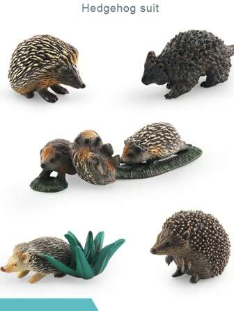 Solide realistisch egelmodel, miniatuur van een wild dier, decor van een junglediorama, cognitief speelgoed