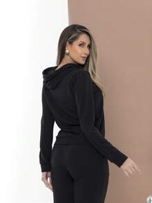 Casual Sweatshirt Set Of Blouse And Pants C3111 - 墨綠色 - 查看 8