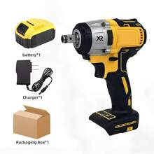 Impact Wrench, 20V Impact Brushless Motor, 1/2 Inch Electric Impact Gun, High Torque Brushless Impact Wrench With 3.0Ah Battery, Fast Charger