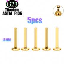 "5-Piece Punk Nose Ring Set – 14K Gold Plated Unisex Nose Piercing Jewelry For Women & Men" 20G 18G 16G Earrings, Lip Rings, And Body Piercing Jewelry Accessories