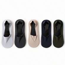 1/5/7 pares de calcetines casuales invisibles y transpirables para hombre, de colores múltiples, de corte bajo y con silicona antideslizante, para primavera/verano