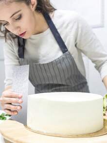 1 cái Dụng cụ nạo bánh bằng thép không gỉ, Dụng cụ nạo mịn cạnh sọc hai mặt lớn, Dụng cụ cắt bánh ngọt trang trí, Dùng để trang trí kem bơ Mousse, Dụng cụ nhà bếp - Nhiều màu - Xem 9