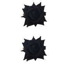 2 piezas Clips de pelo con diseño de rosa de moda, hechos de fibra de poliéster, lindos, adecuados para uso diario, maquillaje, fiestas, y apropiados para todas las estaciones, incluyendo Halloween - A - Ver 14