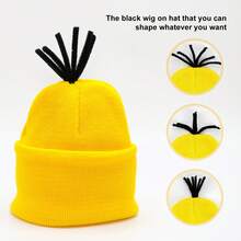 4-Piece Cute Set Including Goggles, Yellow Beanie, Gloves, Shoulder Straps, Men And Women Role Play Party Set, Funny Costumes, Halloween Costume Accessories Prom