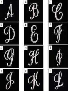1 件 A-Z 26 个字母别针胸针镀银金属胸针别针-透明水晶首字母胸针 - 銀色 - 查看 1
