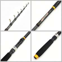 Vara de Pesca Telescópica de 1,8m a 3,6m com Opção de Molinete, Cabo de Cortiça, Fibra de Carbono, Vara de Carpa Multifuncional Spinning, Vara de Viagem Portátil, Equipamento de Pesca