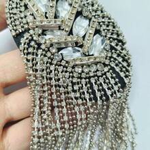 1 Pc Diamond Encrusted Clothing Accessories, Accessories, Suits, Metal Fashion Tassel Shoulder Patches On Shoulder Badge With Decorative Accents For Clothing Embellishment - Multicolor - View 6