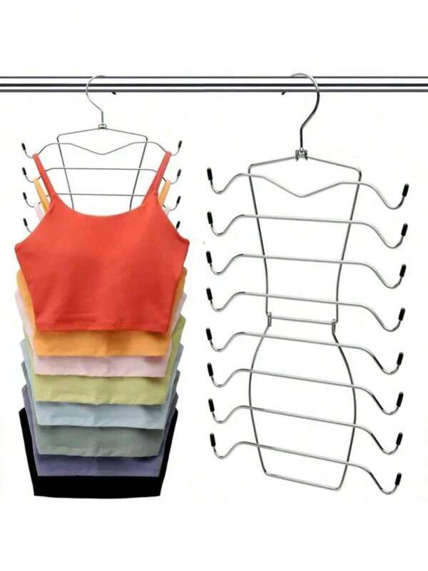 8-Tier Multifunctional Non-Slip Foldable Bra Organizer Rack, Space Saver Wardrobe Organizer, Camisole Hanger, Back To School Supplies, Bedroom Home Travel Storage, Minimalist, Summer Tops, Scarf Tie Hanger