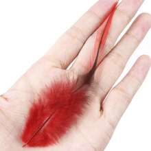 50 件染色公鸡尾羽 4-6 英寸高品质野鸡羽毛适用于 DIY 服装连衣裙配饰家居婚礼装饰珠宝鸡羽毛工艺品 - 彩色 - 查看 4