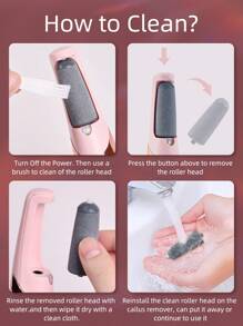 1Pc Electric Foot File, USB Rechargeable Feet Callus Remover With 2 Speed Of Replacement Rollers & LED Lights, Professional Hard Skin Remover Foot Care Tools For Cracked Heels Calluses & Dead Skin, Suitable For Both Men And Women To Remove Dry Skin And Dead Skin On Feet