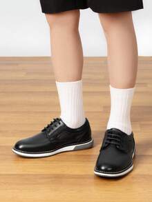 Boy's Casual Dress Oxford Comfort Uniform Formal Shoes - Black - View 2