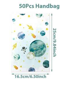 10/25/50pcs Space Planet Pattern Gift Bags, Space Planet Theme Wedding Birthday Babe Shower Party Family Friend Holiday Party Decoration Supplies, Party Thank You Gift Bags, Multi-Purpose Gift Wrapping Supplies