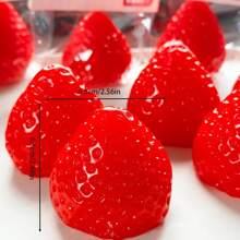 1pc Solid Strawberry Squeezy Toy, High Quality Glossy Strawberry Squeeze Toy, Simulated Silicone Toy, Stress Relief Toy, Fidget Toy, Breathable Toy, Big Strawberry Squeezer, Silicone Like, Putty Texture