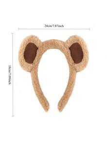 1 件新款毛绒熊头带，女士卡通日常化妆面膜洗脸运动头带，动物优雅可爱休闲街头派对涤纶头带，四季适用，发带，发箍头带 - 毛絨小熊髮箍 - 查看 12