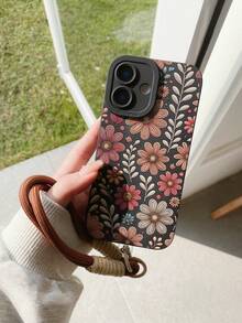 A Stylish Phone Case Does Not Include A Lanyard Or Stand. 1 Floral Design Camera Lens Cover, Compatible With 11 Pro/12 Pro/13 Pro/14 Pro/15 Pro, 16 Plus/16 Pro. - Black 2 - View 6