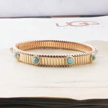 Bohemian Metal Spring Chain Copper Bracelet For Women, Fashion Jewelry Gift For Vacation