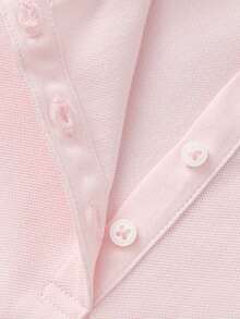 Balabala Girls' Polo Collar Embroidered Dress, Collegiate Style For Summer - White Red - View 6