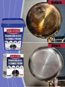 100g Stainless Steel Cleaning Paste, Magic Cleaning Paste, Kitchen Cleaning Agent Rust Remover. Effectively Removes Grease And Stains, Quickly Dissolves Oil Residue At The Bottom Of Pots, Restoring Cookware To A Clean State.